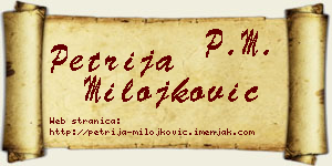 Petrija Milojković vizit kartica
